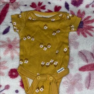 Gerber Mustard Floral Baby Bodysuit